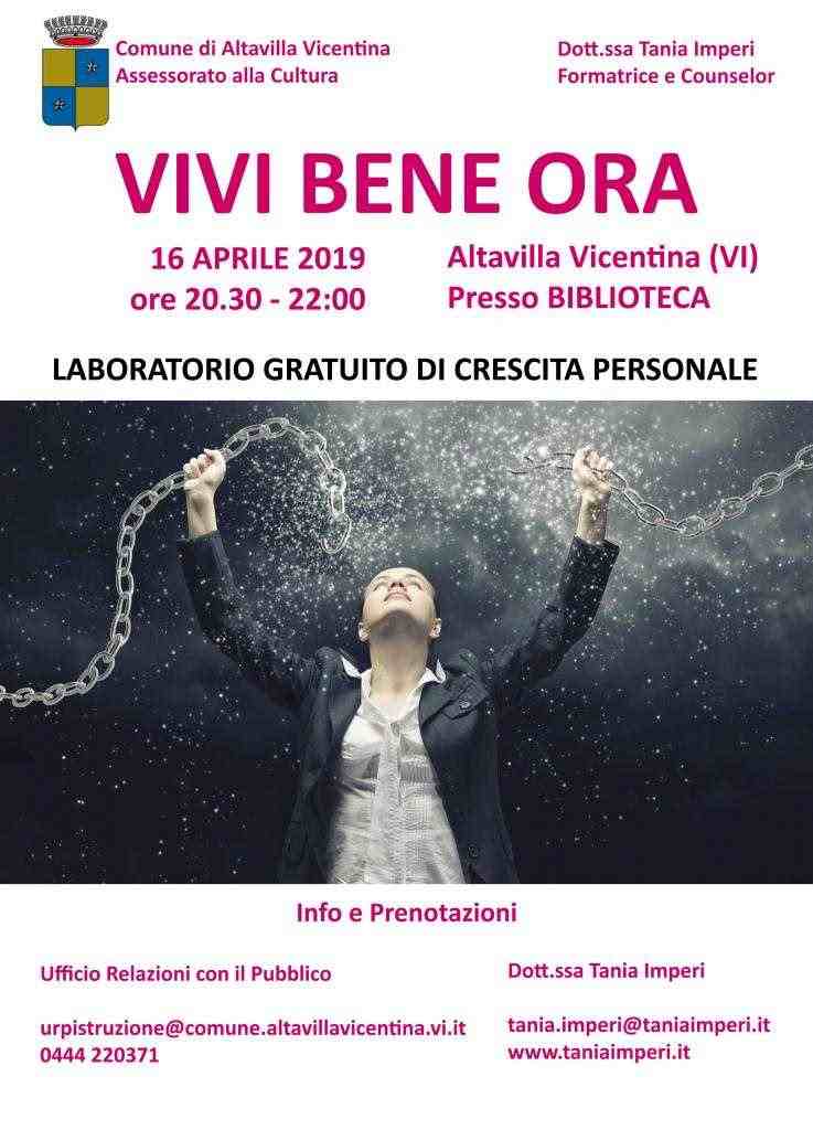 VIVI BENE ORA - LABORATORIO GRATUITO DI CRESCITA PERSONALE