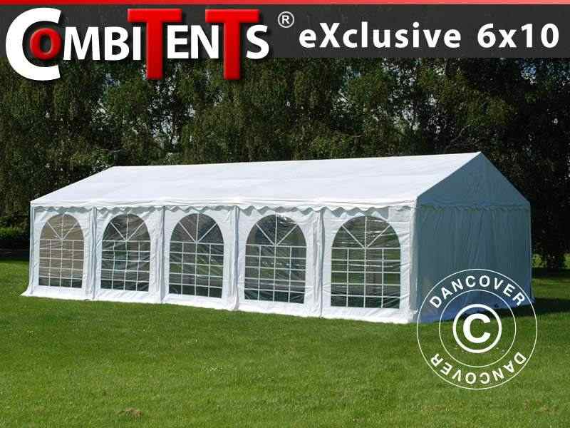 Tendone per feste, Exclusive CombiTents® 6x10m, 3 in 1, Bianco