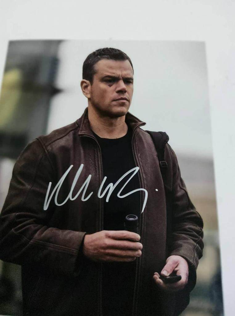 FOTO Matt Damon Jason Bourne Leather Jacket Signed + COA Photo Matt Damon Jason Bourne Leather Jacke