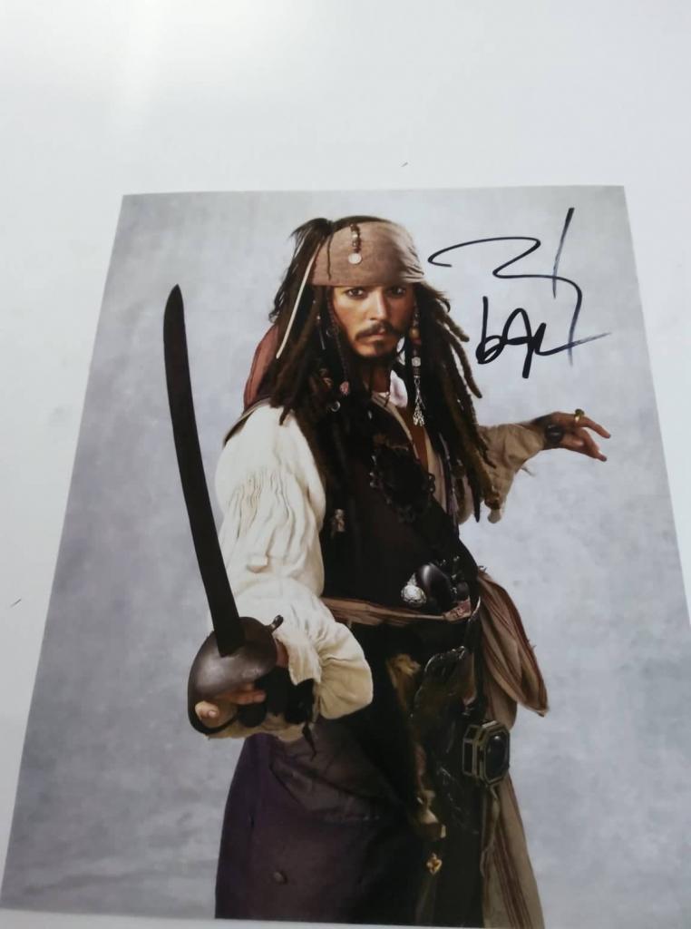 FOTO Jack Sparrow Johnny Depp Autografata Signed + COA Photo Jack Sparrow Johnny Depp Autografato Si