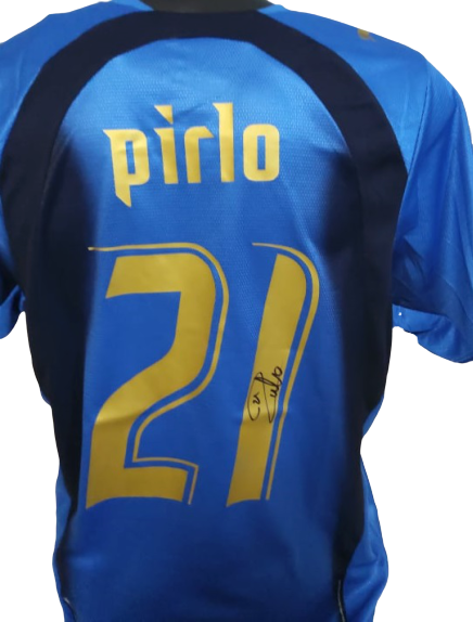 Maglia ITALIA WORLD CUP 2006 GERMANY ANDREA PIRLO 21 Autografata Signed wich COA certificate Italy W