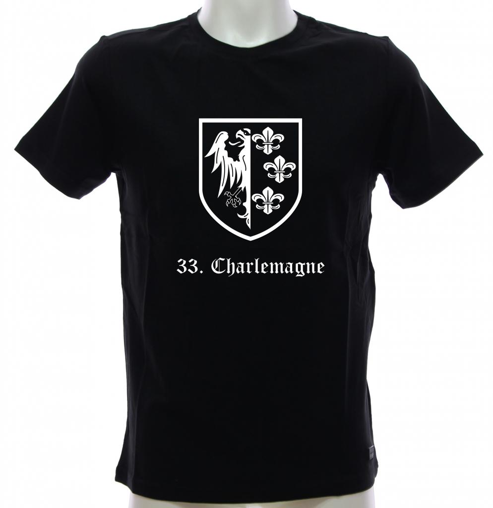 33a PANZER DIVISION &quotCHARLEMAGNE" T-SHIRT MILITARY COLLECTION 