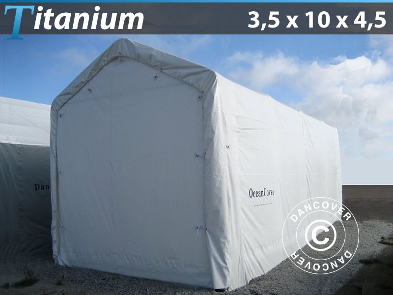 Capannone tenda barche Titanium 3,5x10x3,5x4,5m, Bianco