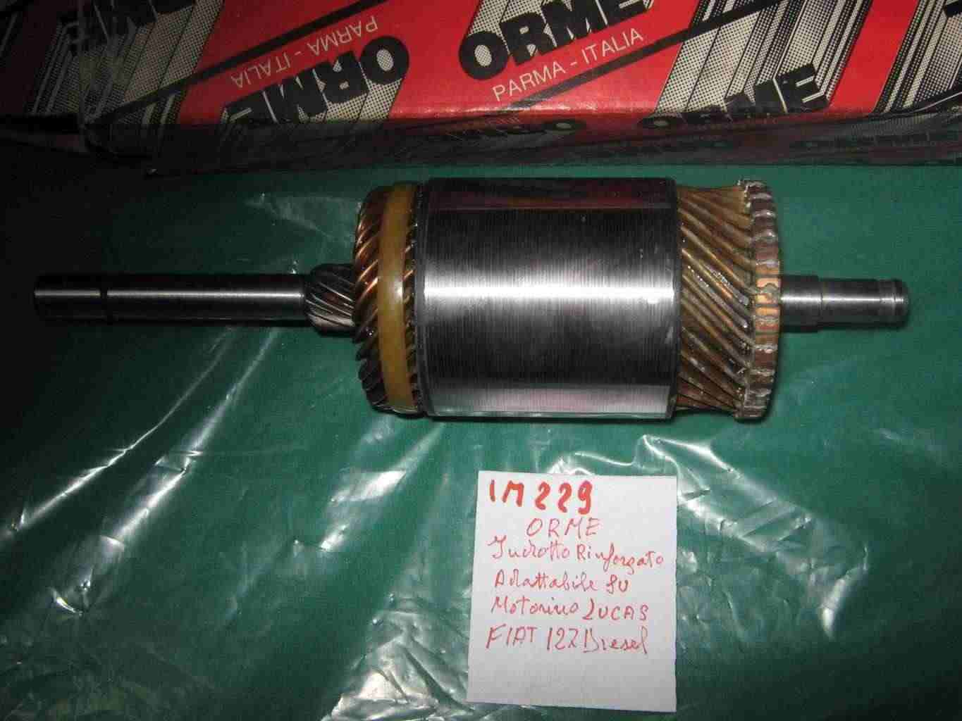 Indotto motorino avviamento rinforzato fiat uno diesel d'epoca