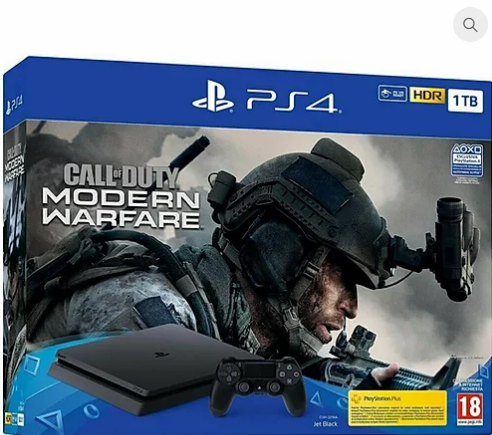 Console PS4 Playstation 4 slim 1 TB + 2 controller + call of duty MW