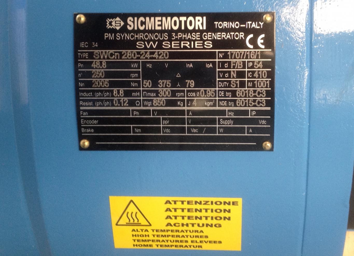 Sicmemotori generatore sincrono 48 Kw