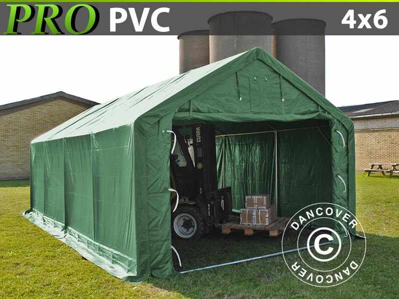 Capannone tenda PRO 4x6x2x3,1m, PVC, Verde