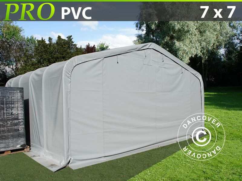 Capannone tenda PRO 7x7x3,8m PVC, Grigio