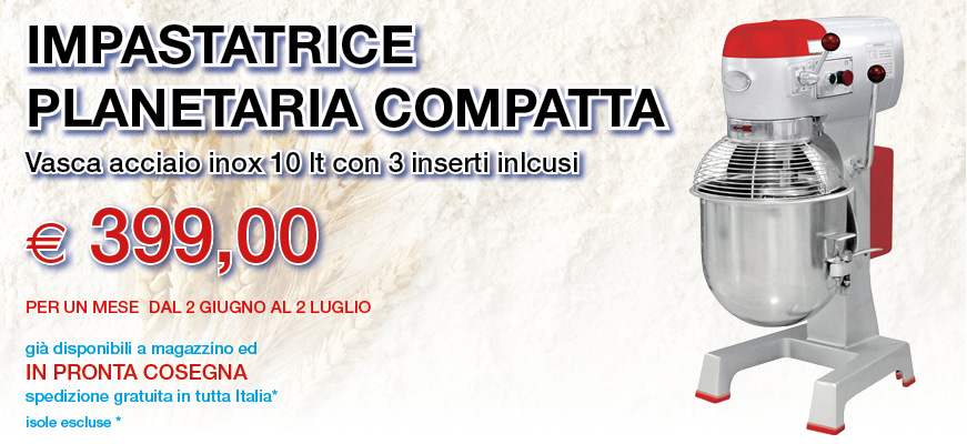 Impastatrice planetaria professionale vasca 10lt