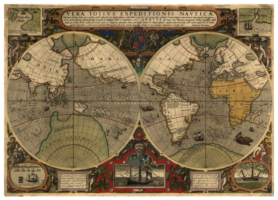 Antica mappa anno 1595