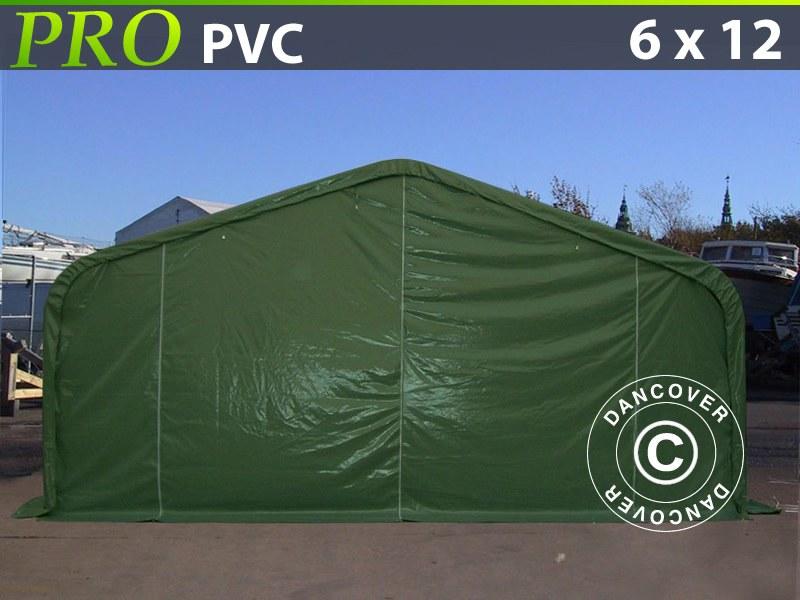 Capannone tenda PRO 6x12x3,7m PVC, Verde