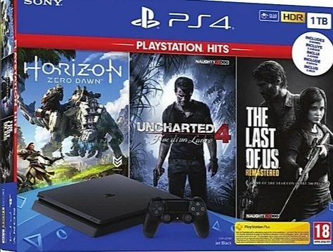 SONY PLAYSTATION 4 PS4 1TB F CHASSIS SLIM HDR+Uncharted+Zero Dawn+The Last Of Us € 220,00Prezzo