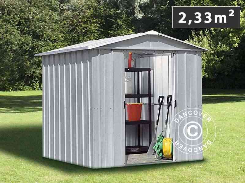 Casetta da giardino 2,02x1,37x1,89m, Argento