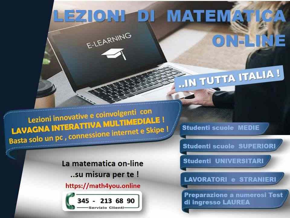 LEZIONI DI MATEMATICA INTERATTIVE ..IN TUTTA ITALIA !