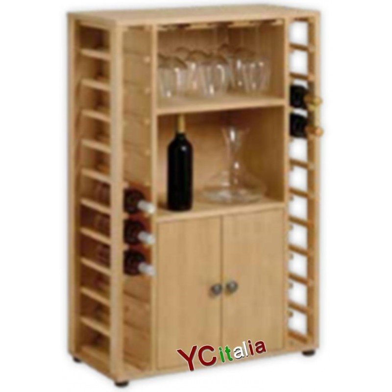 Cantinetta porta 22 bottiglie in legno per bar