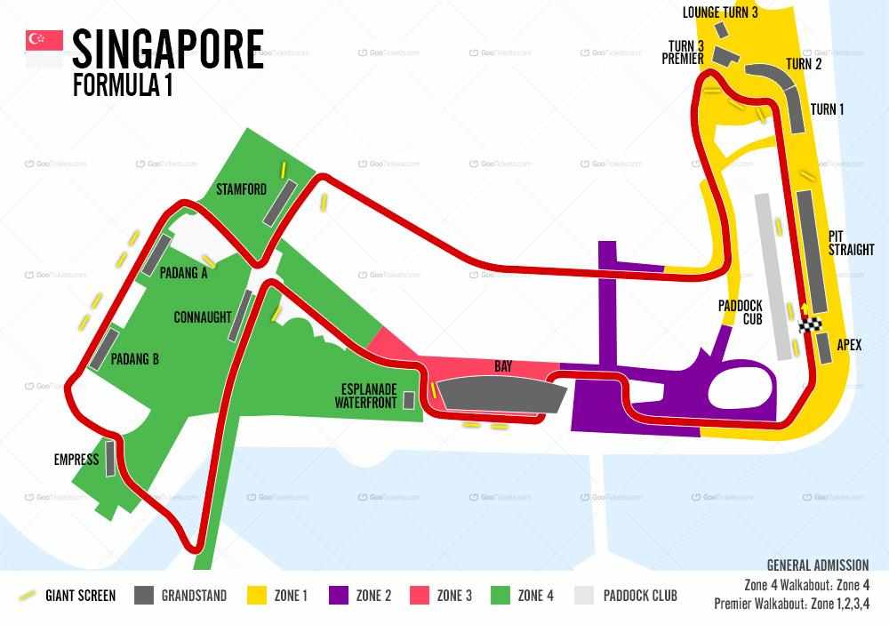 2 Biglietti per Singapore FORMULA 1 - 14-16 Settembre 2018 