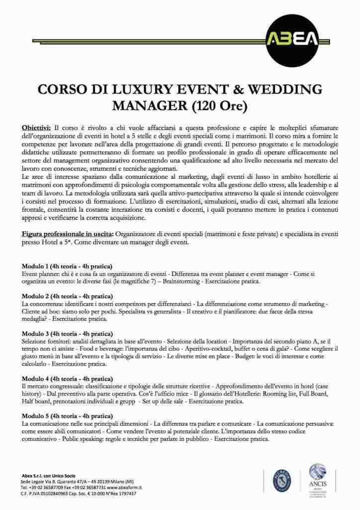 LUXURY EVENT & WEDDING MANAGER 