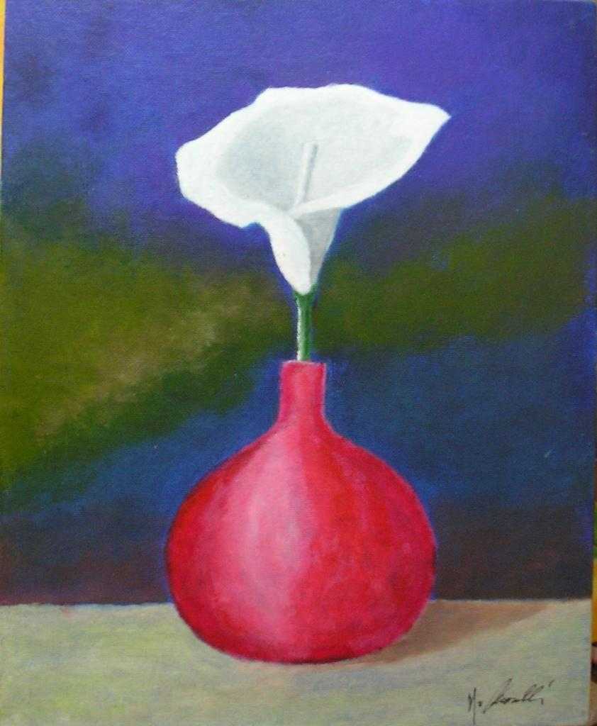 vaso rosso con calla