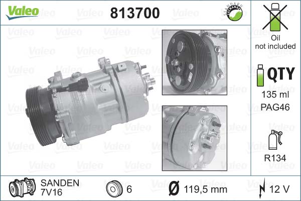 Compressore climatizzatore vw golf polo passat 1J0820803 valeo