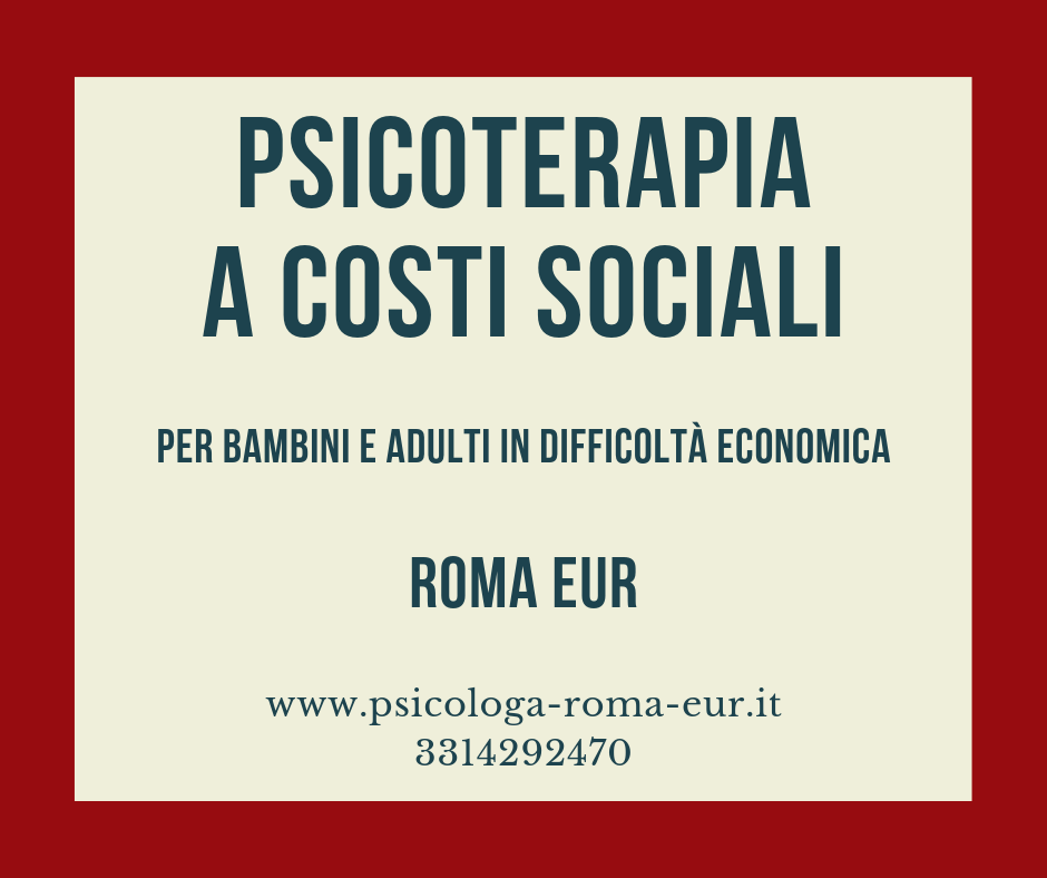 Psicoterapia costi sociali Roma Eur per disoccupati stuenti