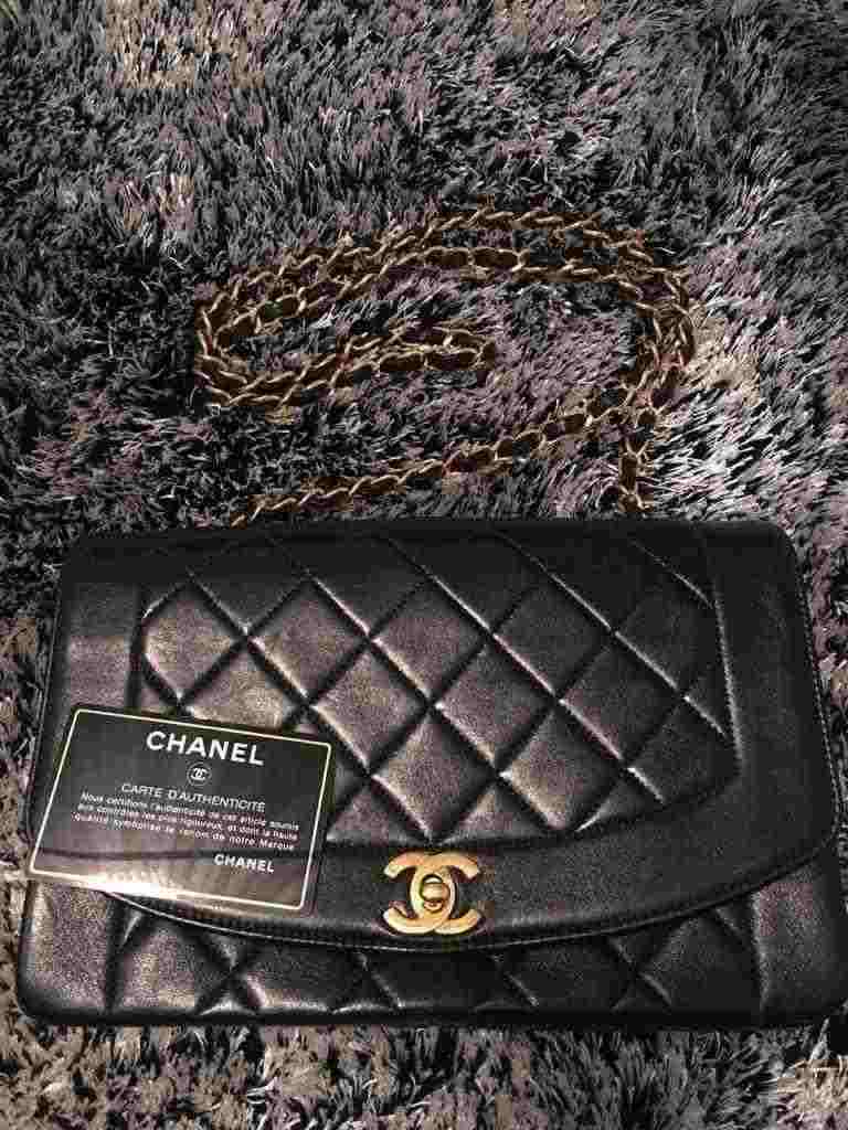 Borsa Chanel Diana Flap Classic 2,55 in pelle nera