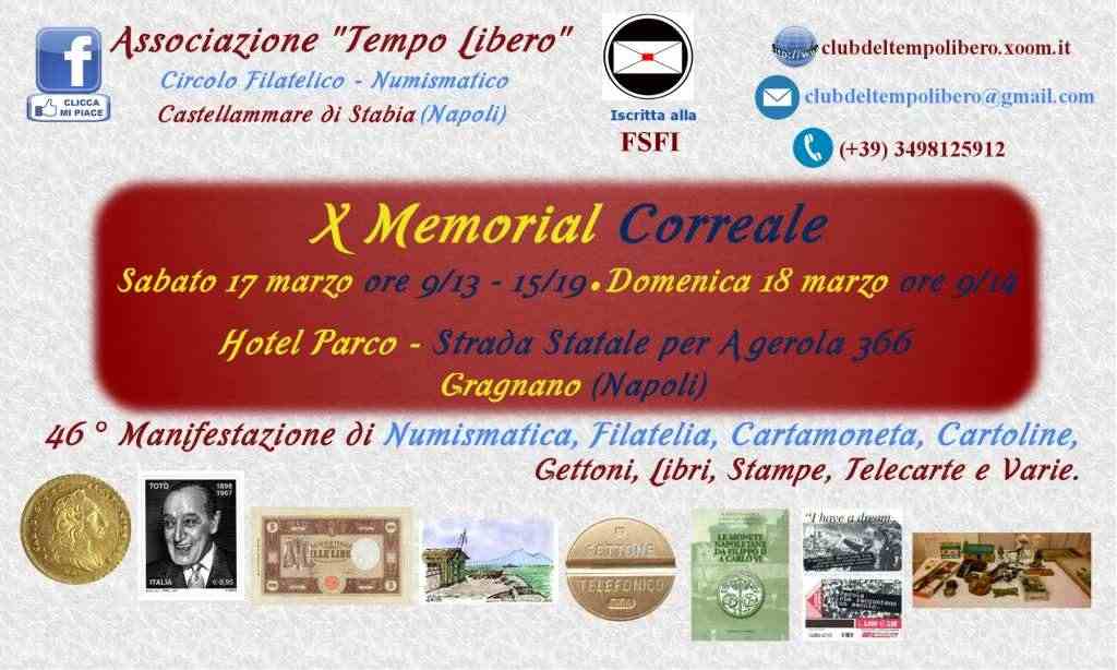 X Memorial Correale 17 e 18 marzo 2018 – Gragnano (Napoli)