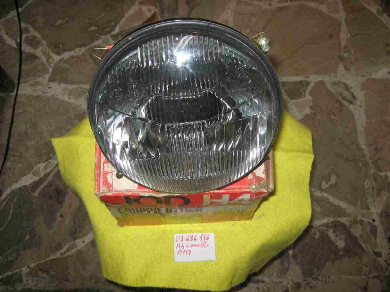 Proiettore h4 A 112 con luci di posizioni d'epoca 