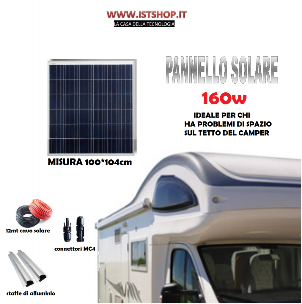 Pannello Solare/Fotovoltaico 160W ideale per camper