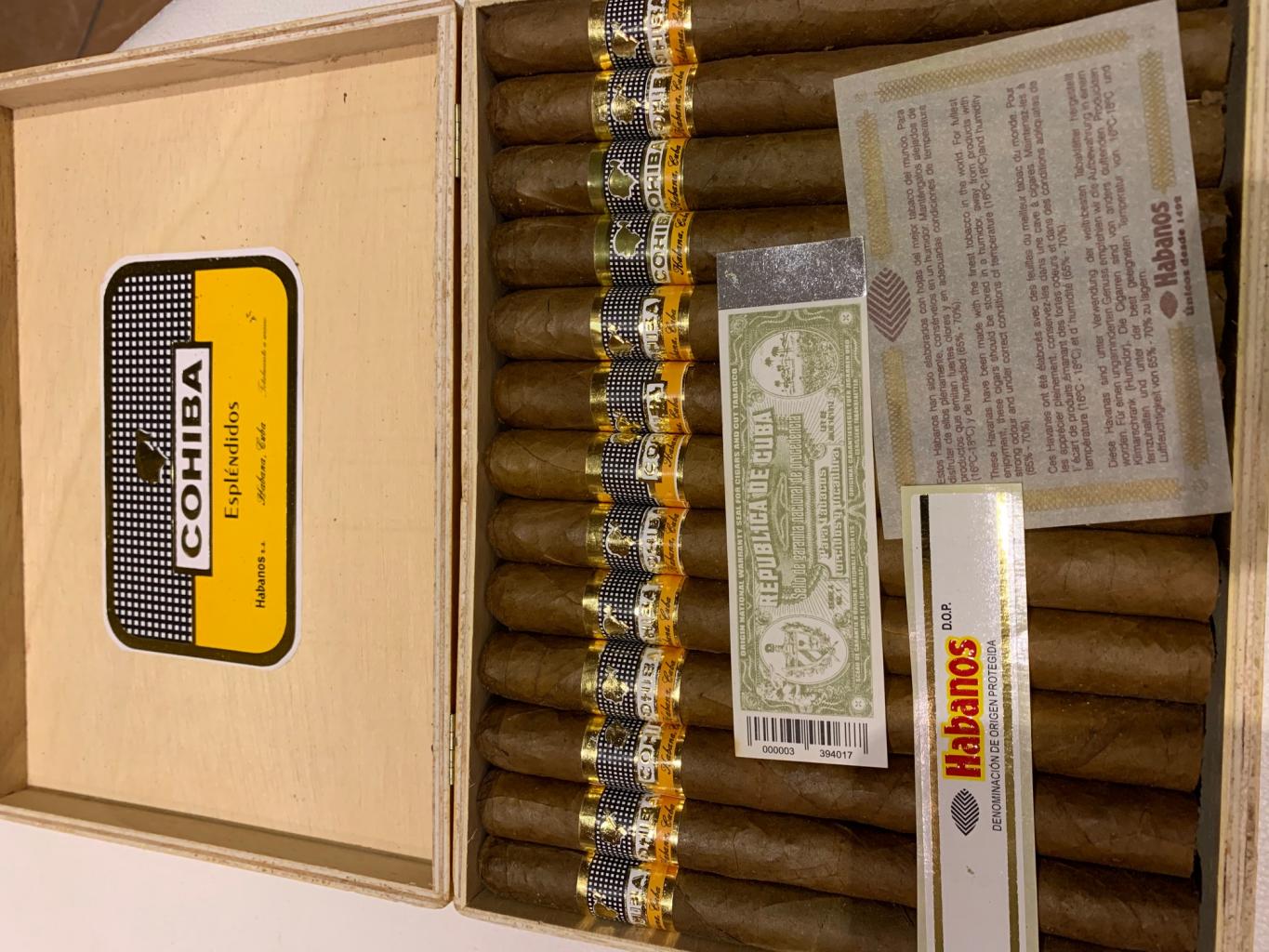 SIGARI COHIBA IN SCATOLA DA 25pz