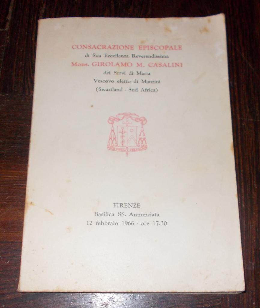 CONSACRAZIONE EPISTOLARE GIROLAMO CASALINI 1966 TIPOGRAFIA POLIGLOTTA VATICANA