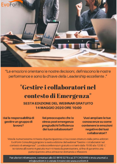 Webinar Gestire i collaboratori nel contesto di emergenza