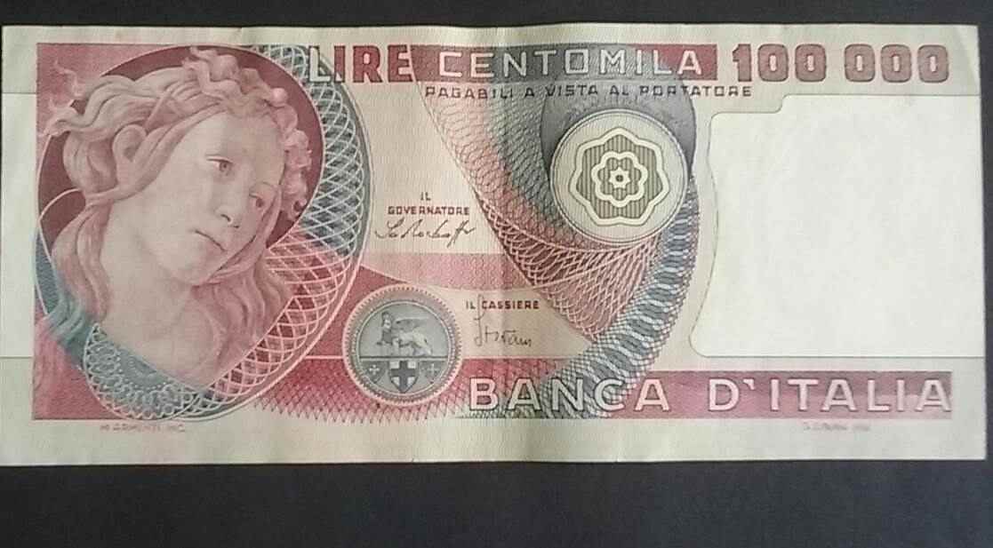 Cento mila lire in cartamoneta