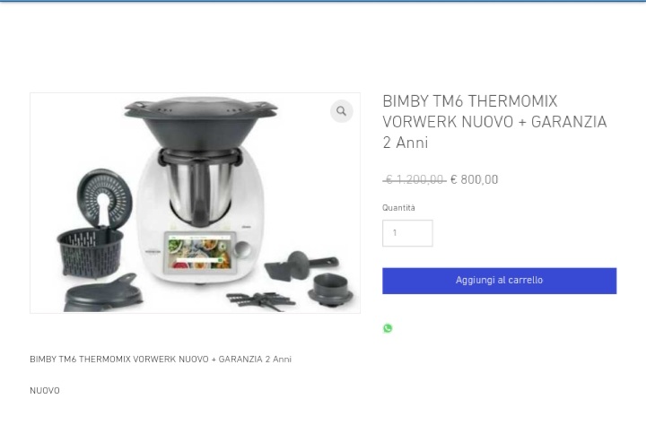 BIMBY TM6 THERMOMIX VORWERK NUOVO + GARANZIA 2 Anni