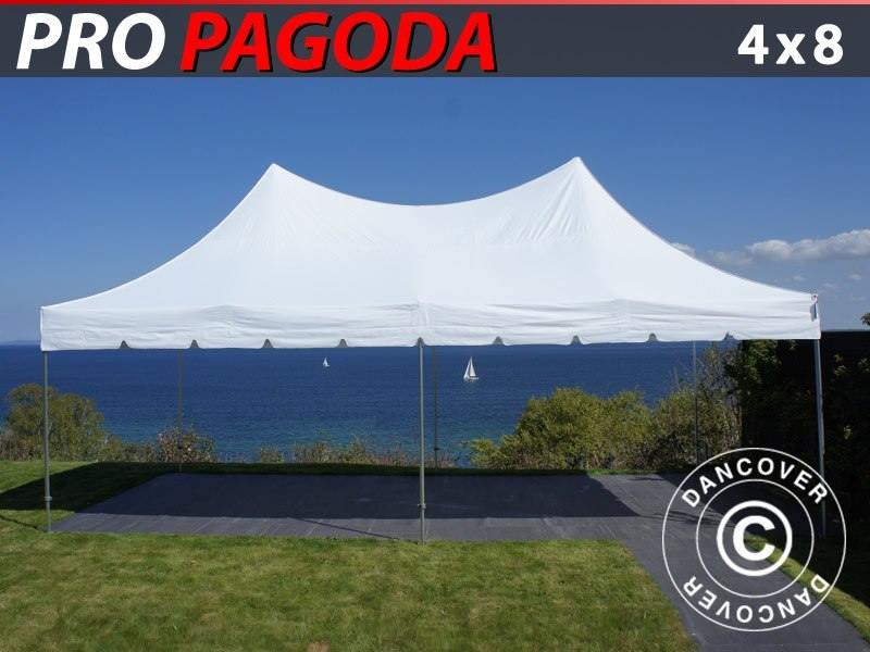 Gazebo pieghevole FleXtents PRO Peak Pagoda 4x8m Bianco