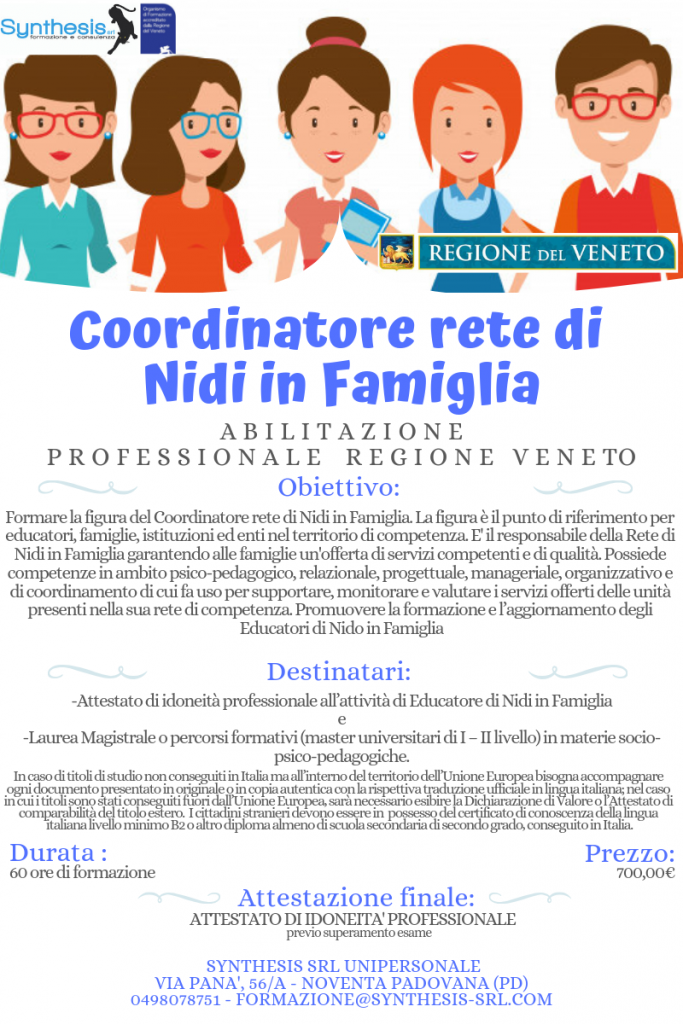 Corso per coordinatore di rete di Nidi in Famiglia