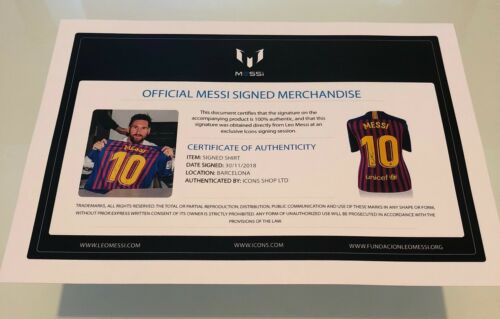 Maglia Barcelona 18/19 Firmata per Messi + COA