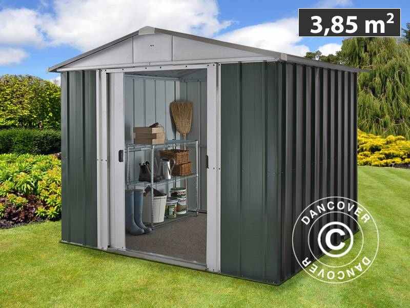 Casetta da giardino 2,02x2,17x1,89m, Verde/Argento
