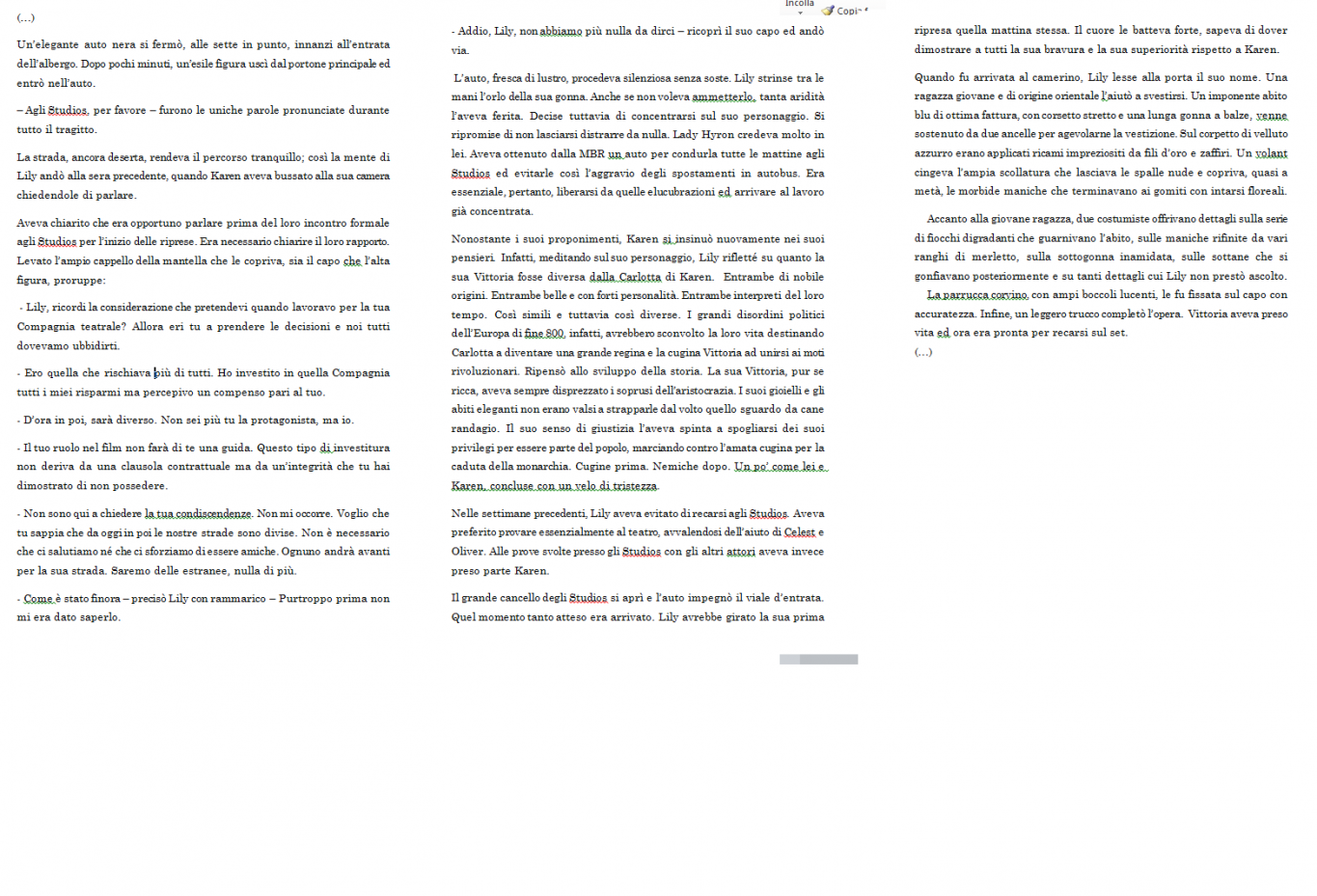 CERCO EDITING PER ROMANZO