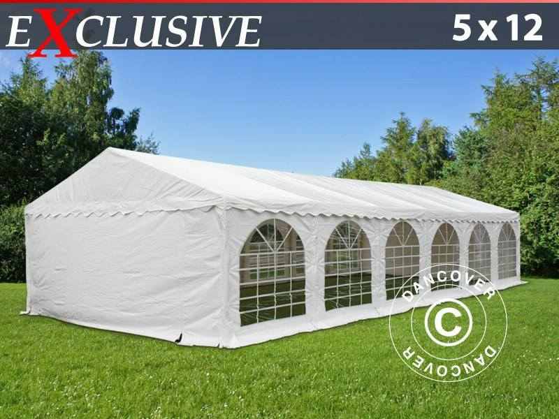 Tendone per feste Exclusive 5x12m PVC, Bianco