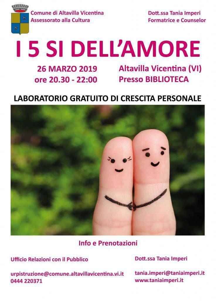 I 5 SÌ DELL'AMORE - LABORATORIO GRATUITO