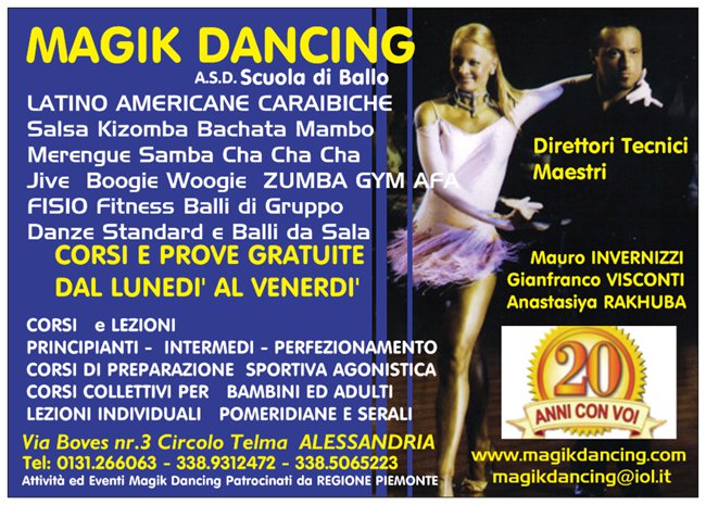 CORSI DI BALLO SALSA BACHATA KIZOMBA MAGIK DANCING ALESSANDRIA