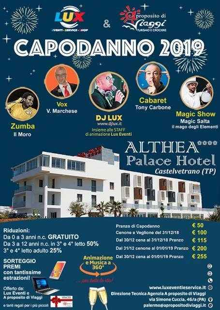 CAPODANNO 2019 Castelvetrano Trapani Hotel Althea Palace