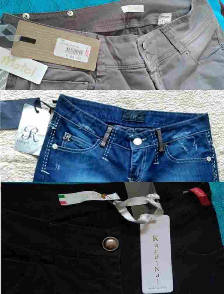 Stock abbigliamento pantaloni donna uomo noti marchi italiani