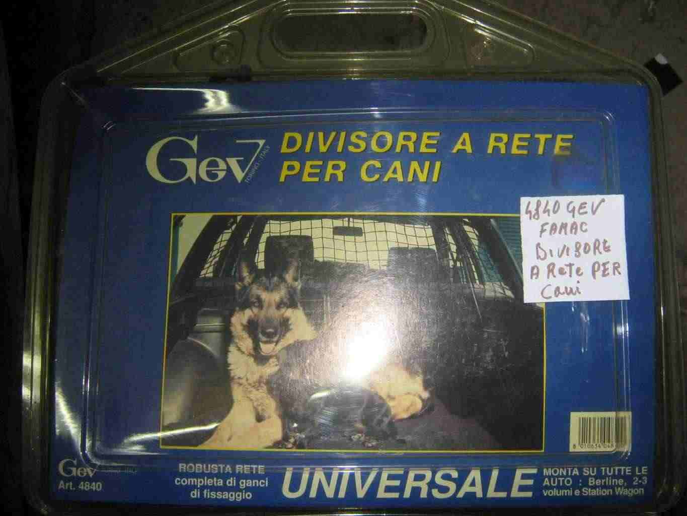 Divisorio a rete vano bacagli per cani 