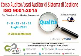 CORSO ISO 9001:2015 : Auditor/Lead Auditor di Sistemi di Gestione per la Qualità