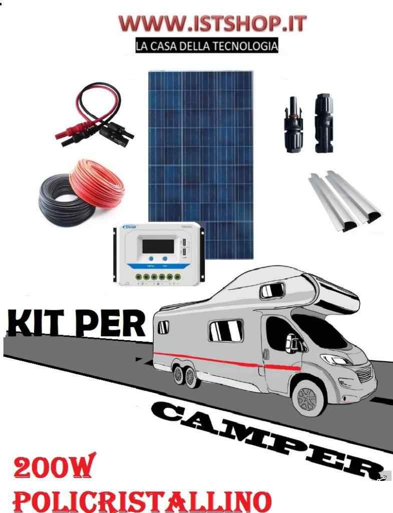 Pannello Fotovoltaico 200W policristallino kit completo misure 140x100