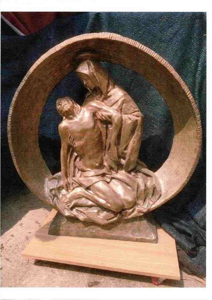 arte sacra - statua di bronzo cm 98x 92