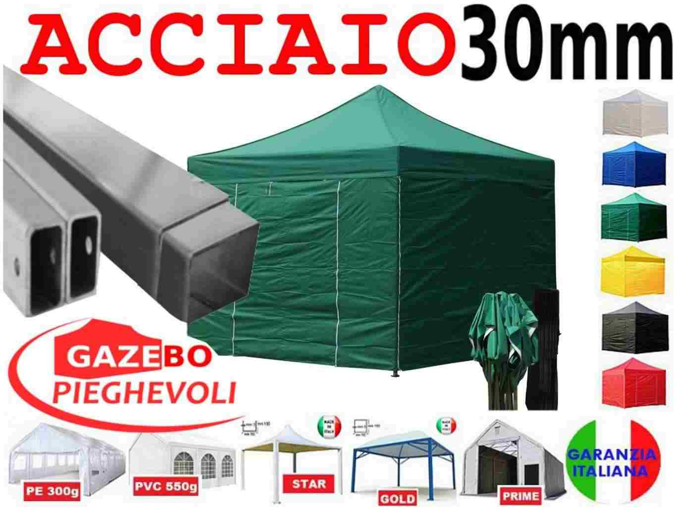 Gazebo pieghevoli apribili varie misure mercatini