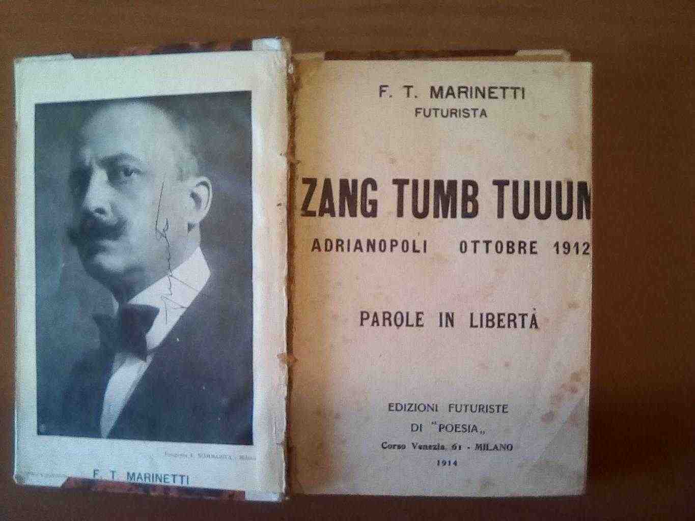 Marinetti Libro Raro Zang Tumb Tumb