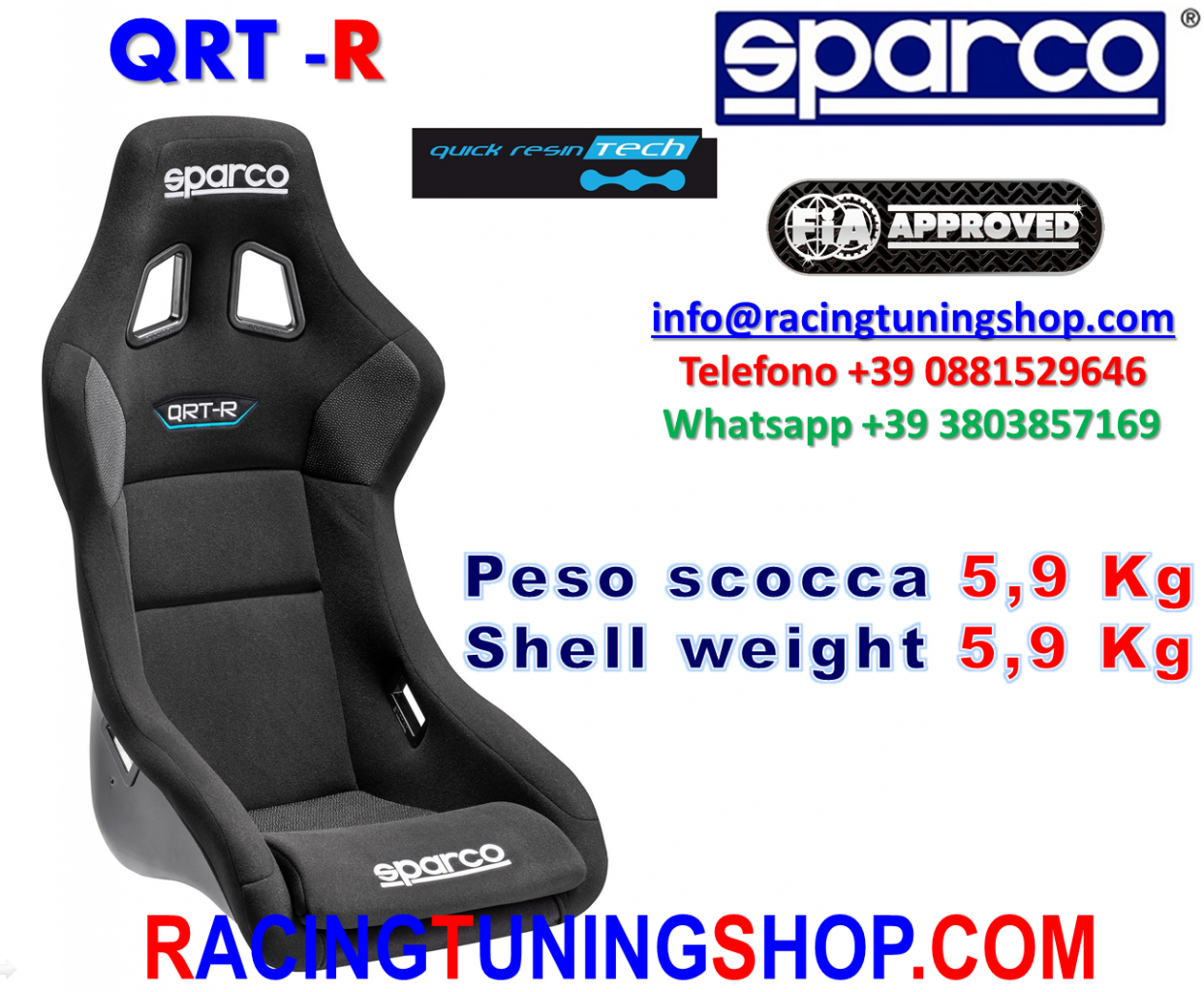 SEDILE SPARCO QRT PESO SCOCCA 5,9 kg 